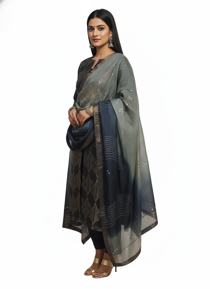 Semi Stitched Formal Chanderi Suitset
