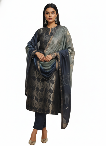 Semi Stitched Formal Chanderi Suitset