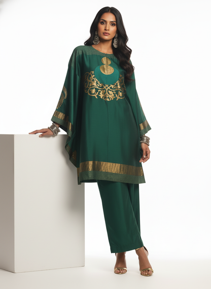 Semi Stitched Chanderi Zariwoven Short Tunic