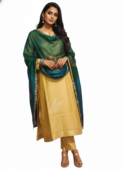 Semi Stitched Formal Chanderi Suitset