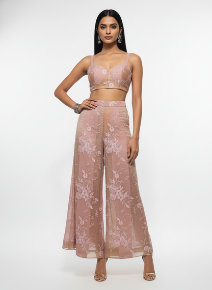 Formal chanderi Embroidered Palazzo pant