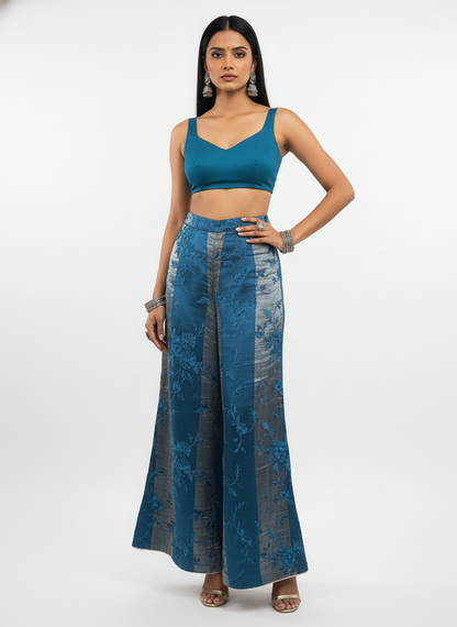 Formal chanderi Embroidered Palazzo pant