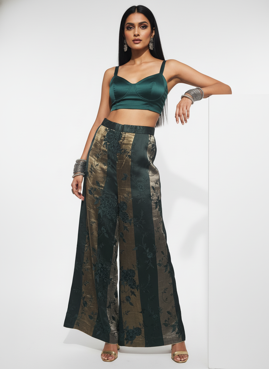 Formal Chanderi Zari Woven Palazzo pant (VKSKT01MAR19)