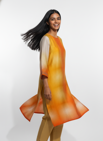 Semi Stitched Mudal Cotton Kurta