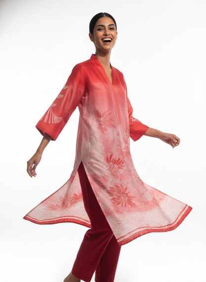 Semi Stitched Chanderi kurta