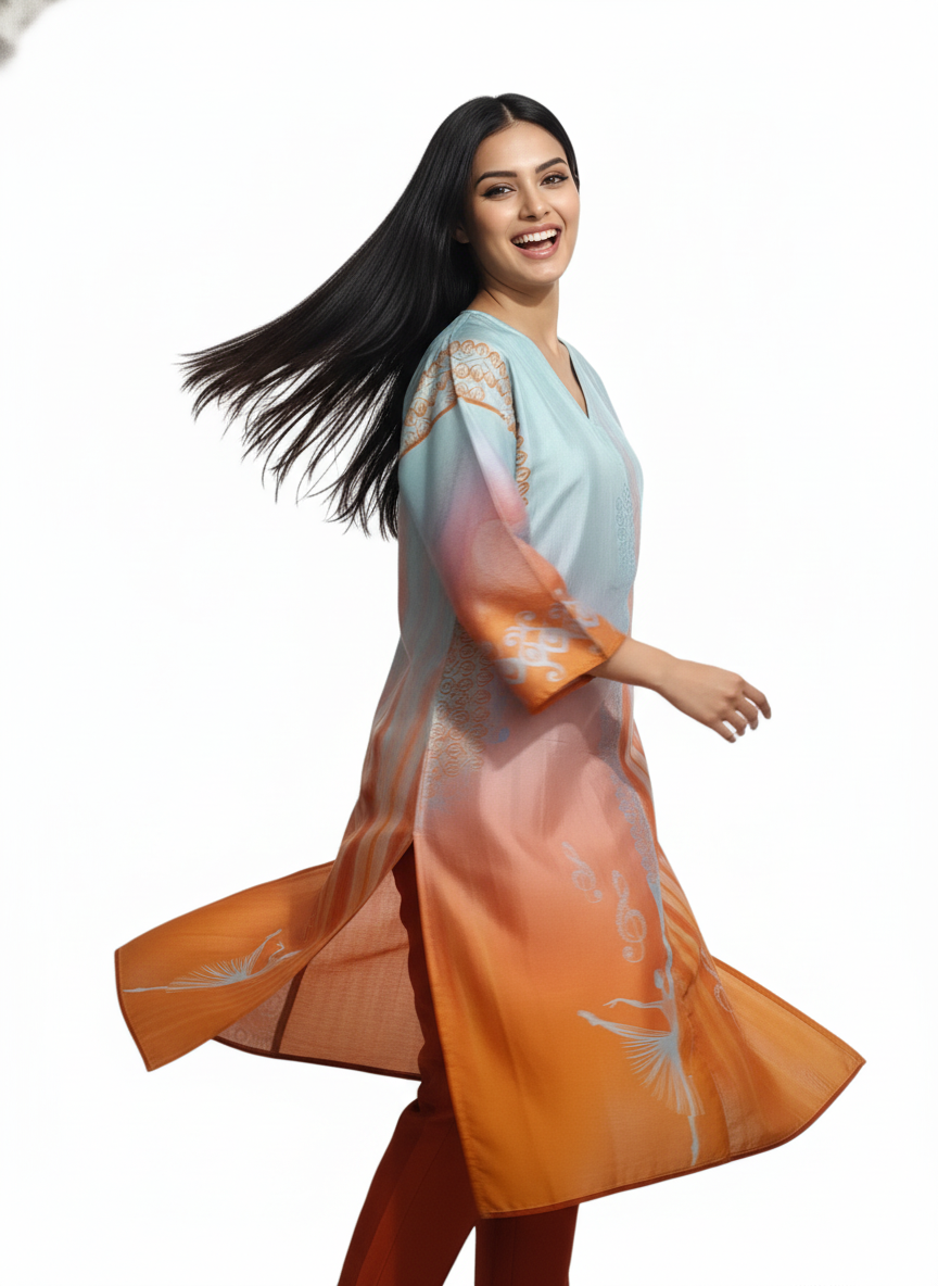 Semi Stitched Chanderi Kurta