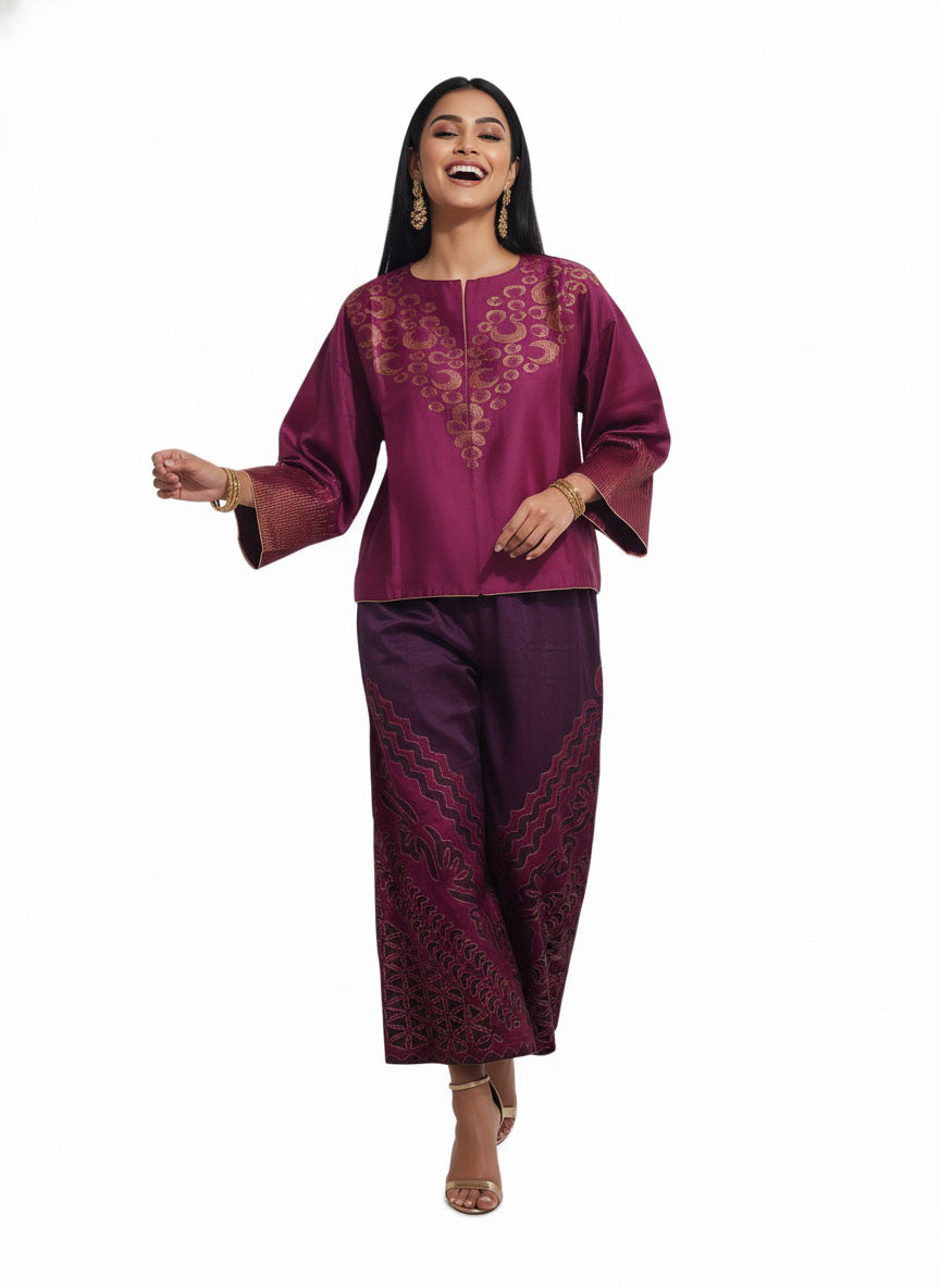 Indowestern chanderi formal coordset
