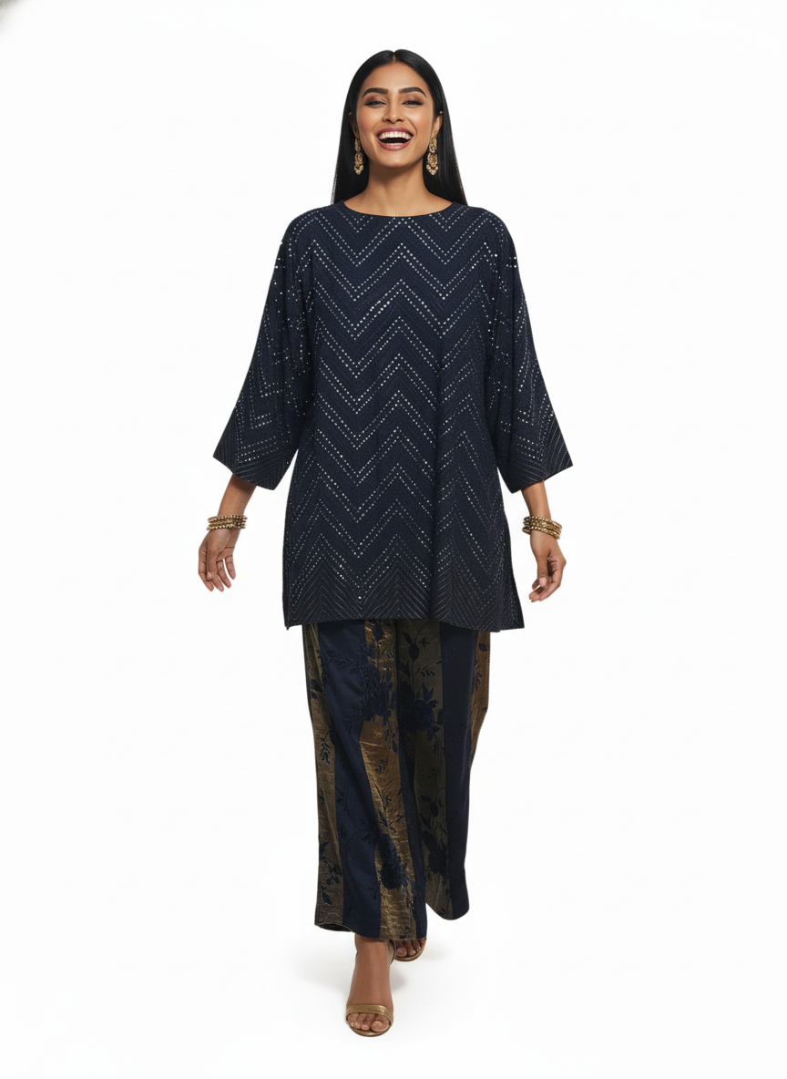 Indowestern chanderi formal coordset