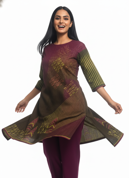 Semi Stitched Chanderi Kurta