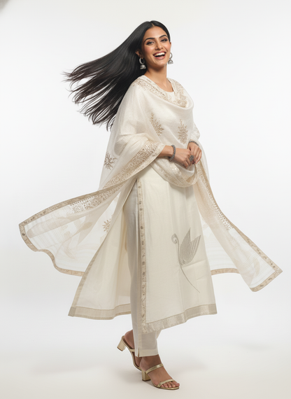 Semi Stitched Formal Chanderi Suitset