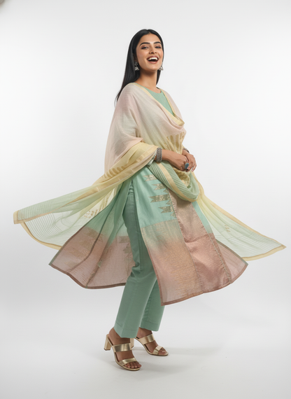 Semi Stitched Formal Chanderi Suitset