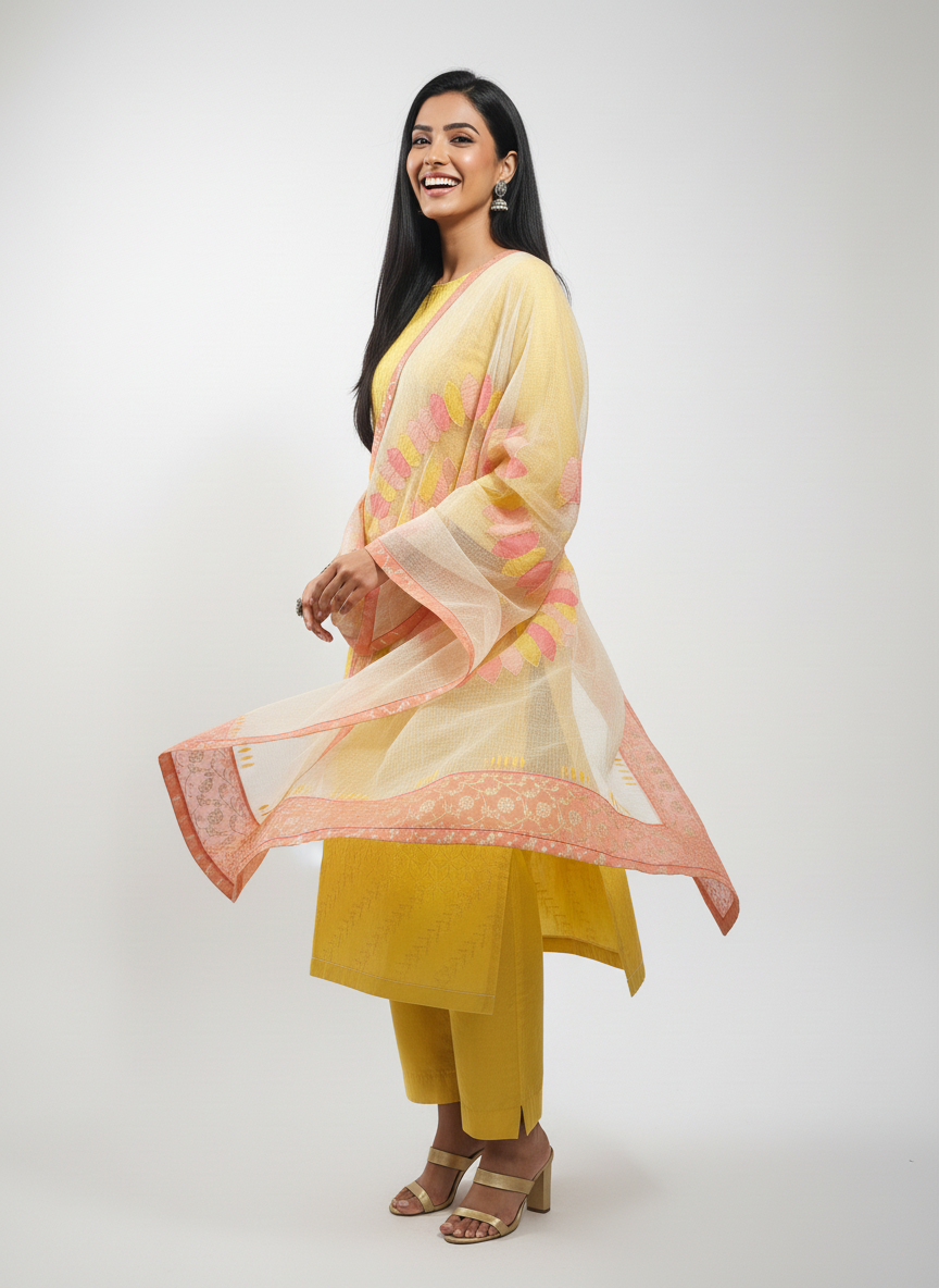 Semi Stitched Formal Chanderi Suitset