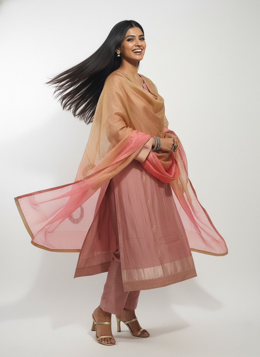 Semi Stitched Formal Chanderi Suitset