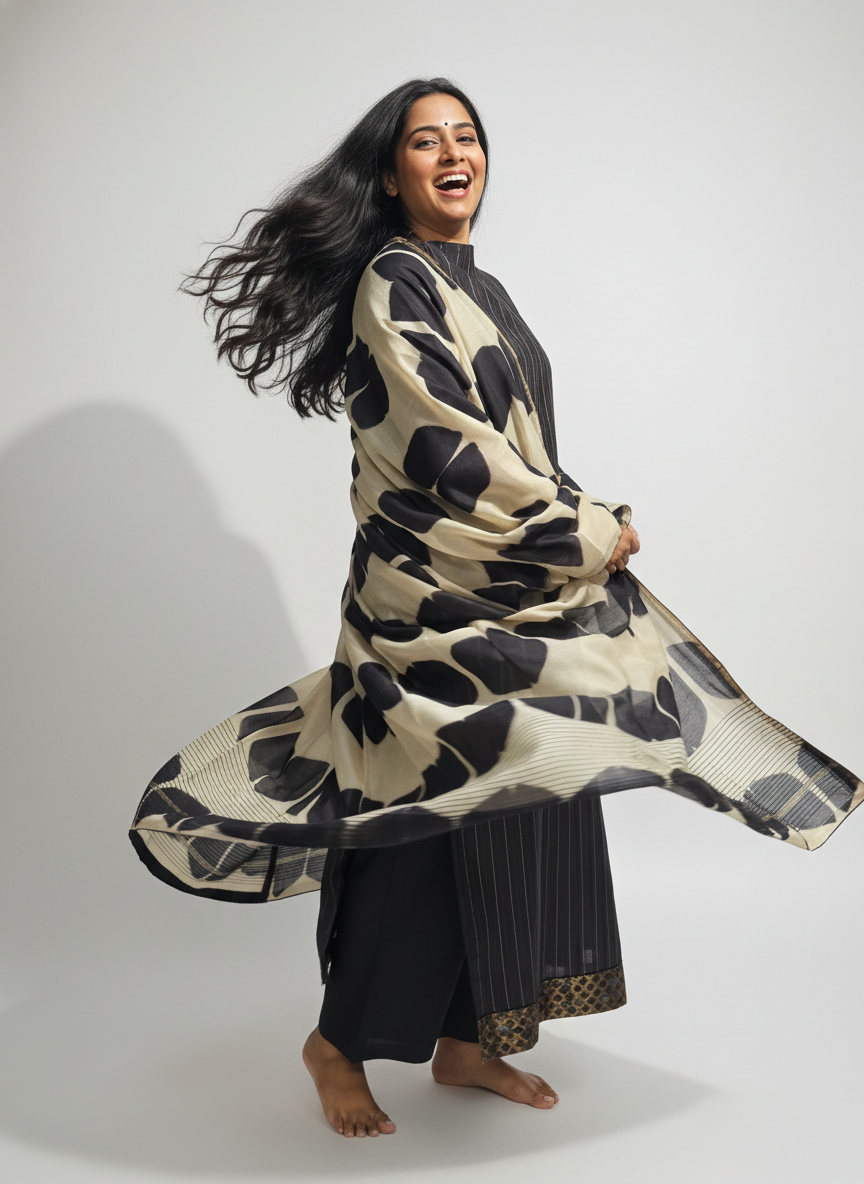 Shibori chanderi Dupatta