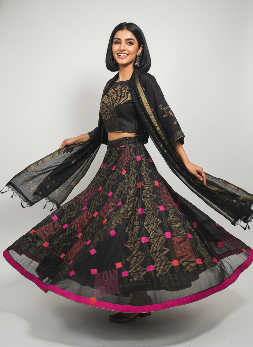 Formal chanderi Zari Woven Skirtset