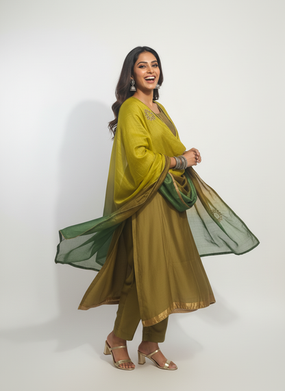 Semi Stitched Formal Chanderi Suitset