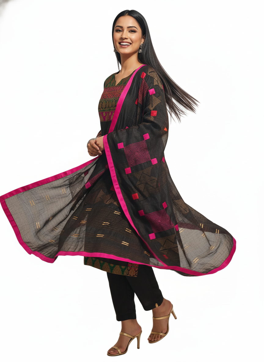 Semi Stitched Formal Chanderi Suitset