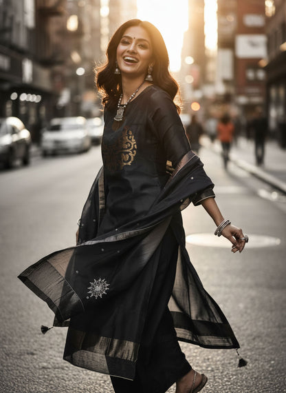 Semi Stitched Formal chanderi Suitset