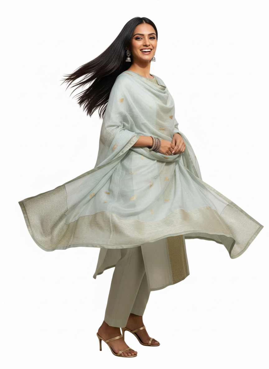 Semi Stitched Formal Chanderi Suitset