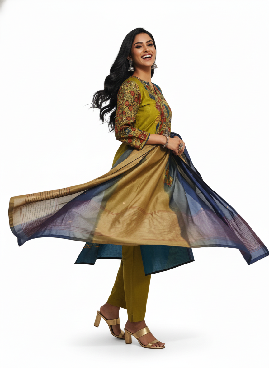 Semi Stitched Formal Chanderi Suitset