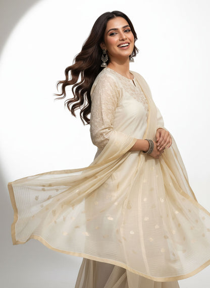 Semi Stitched Formal chanderi Suitset