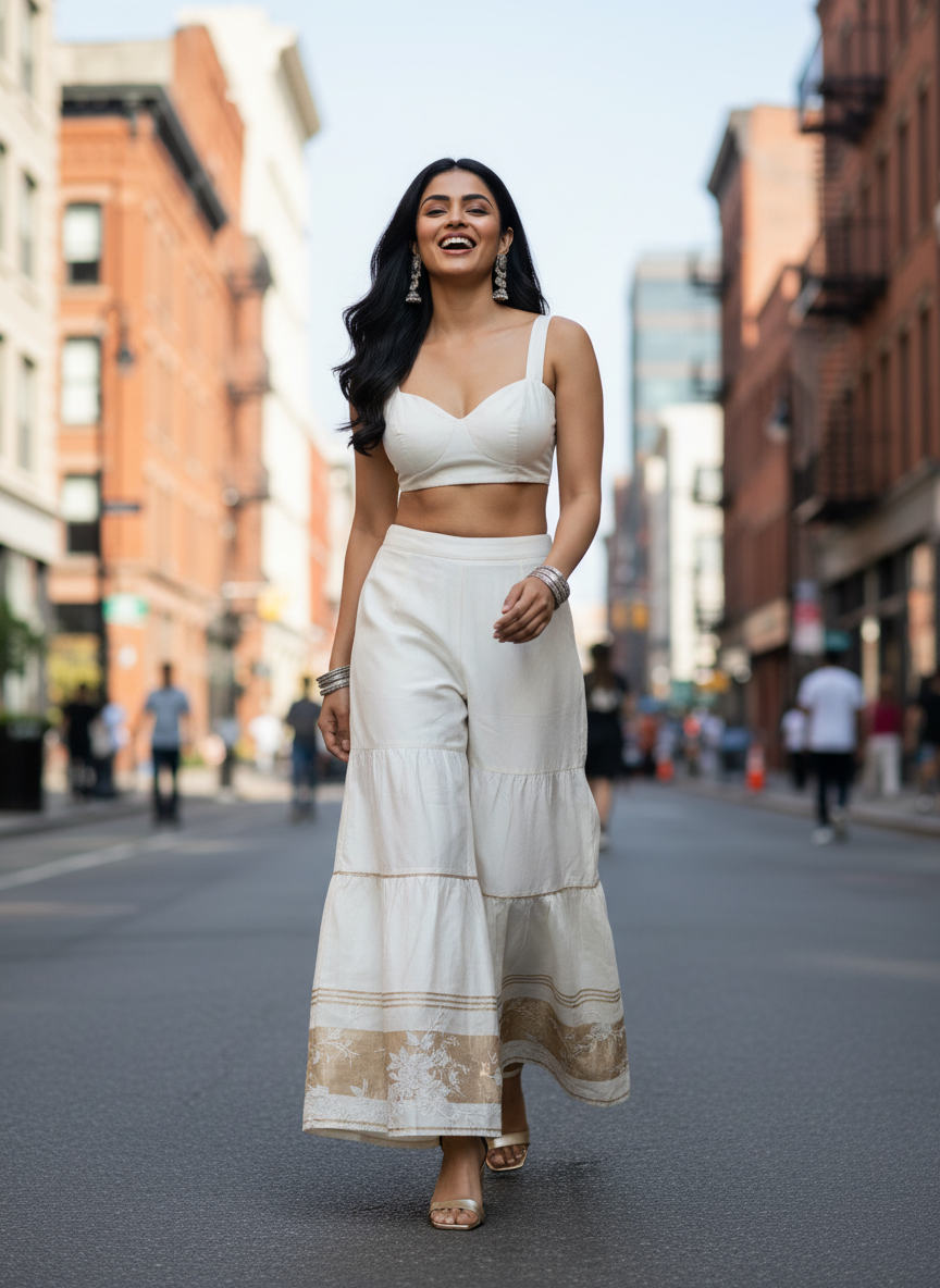 Formal chanderi Embroidered Palazzo pant