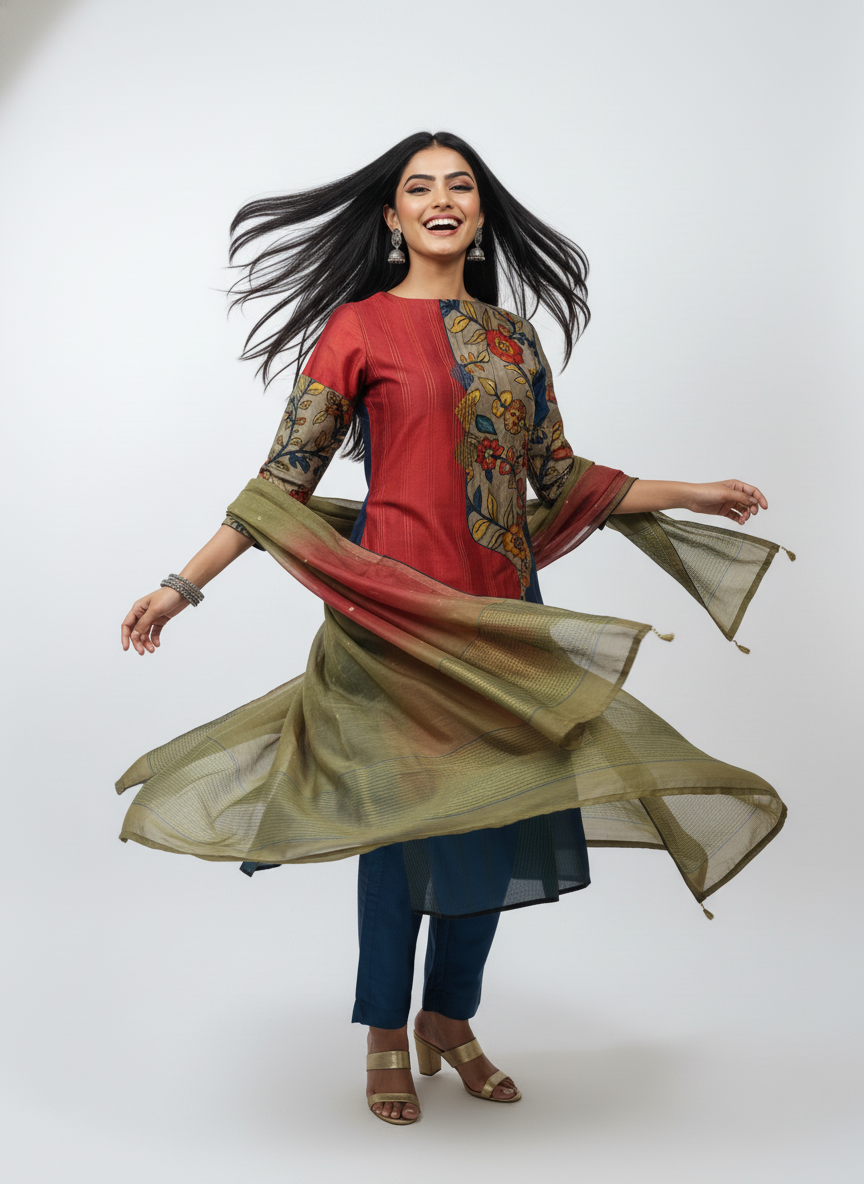 Semi Stitched Formal Chanderi Suitset