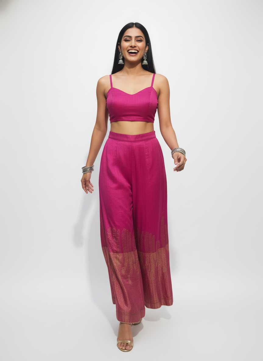 Formal chanderi Embroidered Palazzo pant