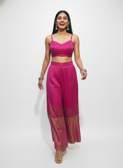 Formal chanderi Embroidered Palazzo pant