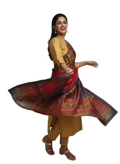 Semi Stitched Formal Chanderi Suitset