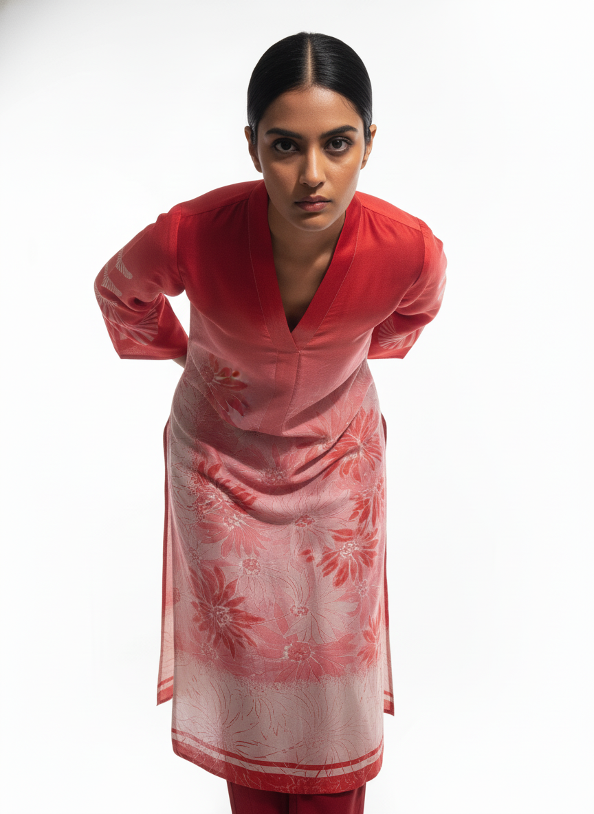 Semi Stitched Chanderi kurta