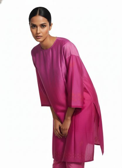 Semi Stitched Cotton Satin Kurta