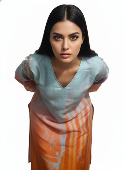 Semi Stitched Chanderi Kurta