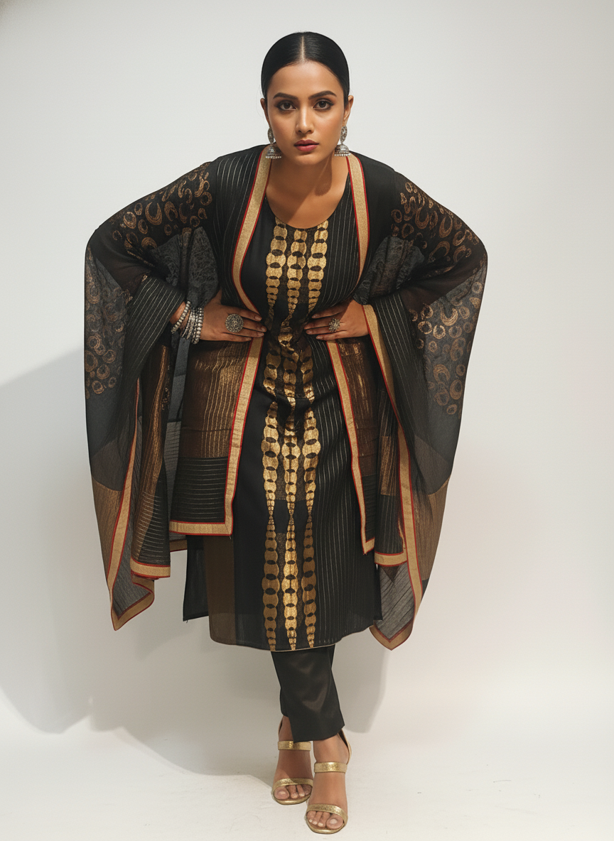 Semi Stitched Formal Chanderi Suitset