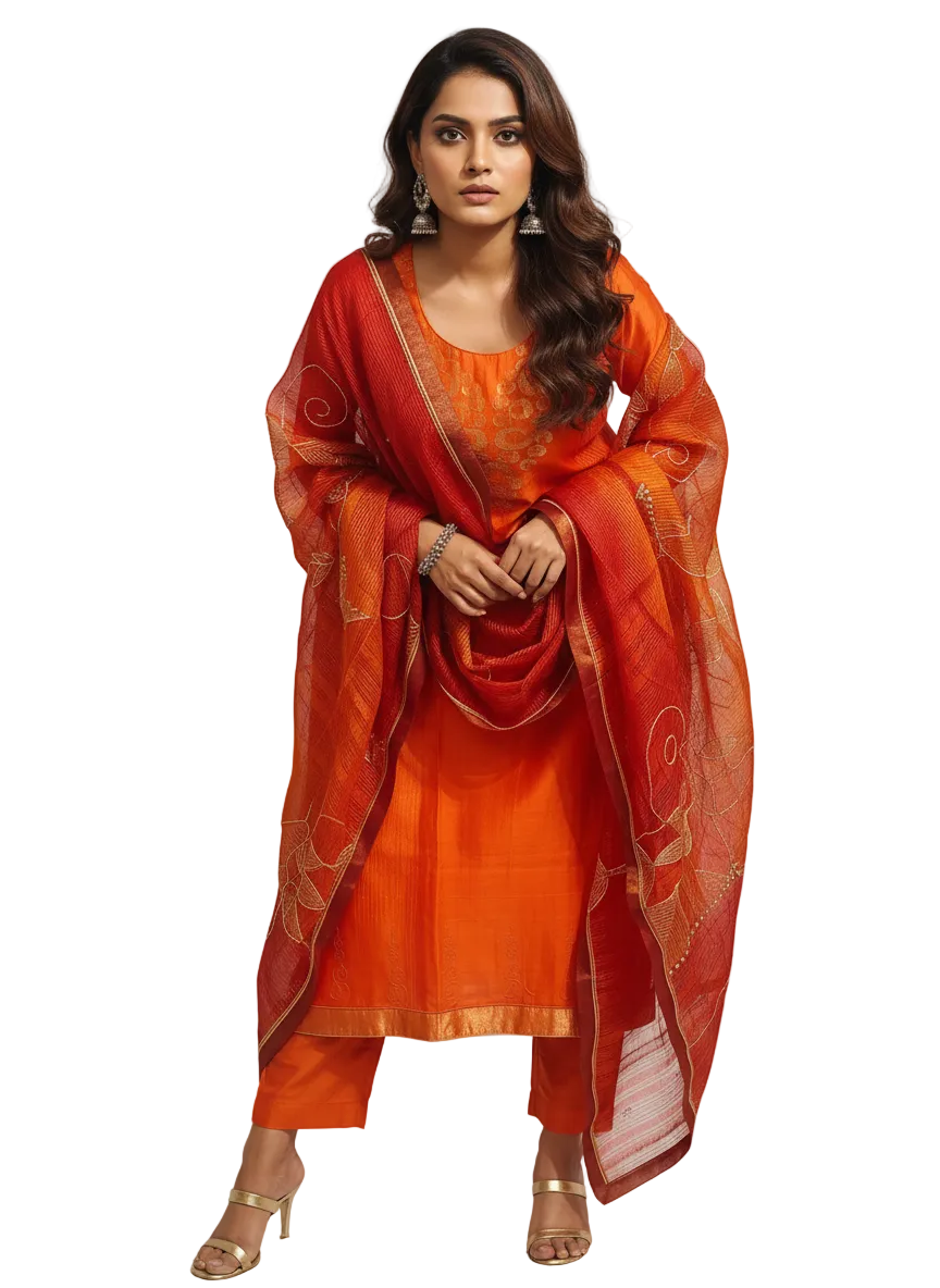 Semi Stitched Formal Chanderi Suitset