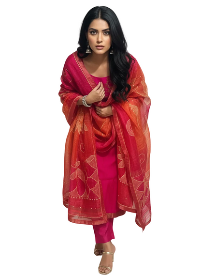 Semi Stitched Formal Chanderi Suitset