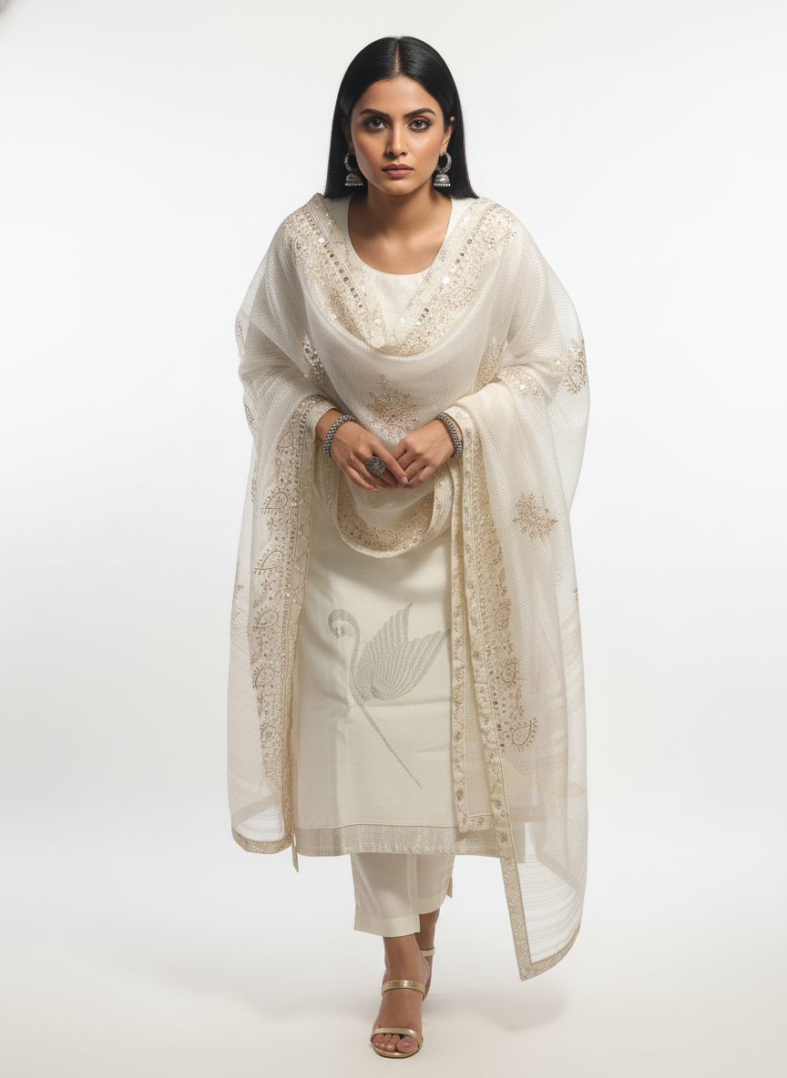 Semi Stitched Formal Chanderi Suitset