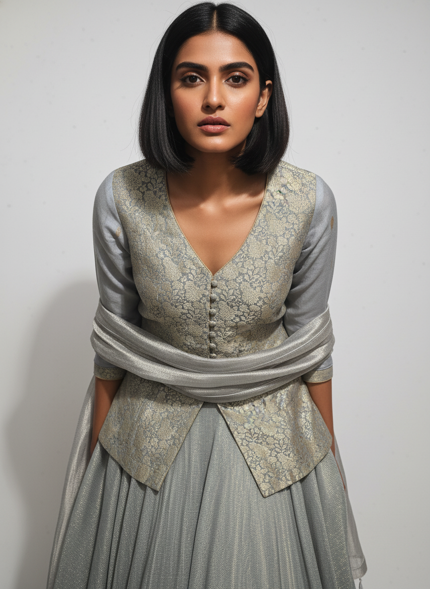 Formal chanderi Zari Woven Skirtset