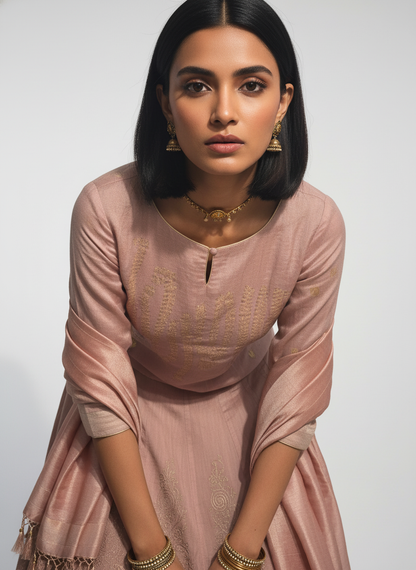 Formal chanderi Zari Woven Skirtset