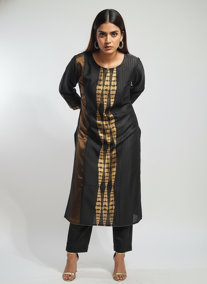 Semi Stitched Formal chanderi Kurta