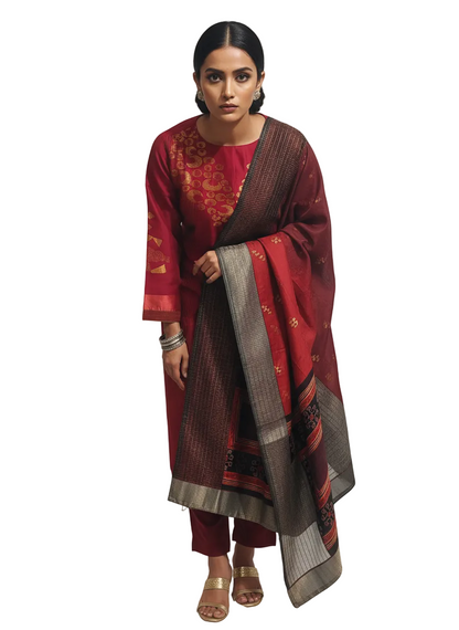 Semi Stitched Formal Chanderi Suitset