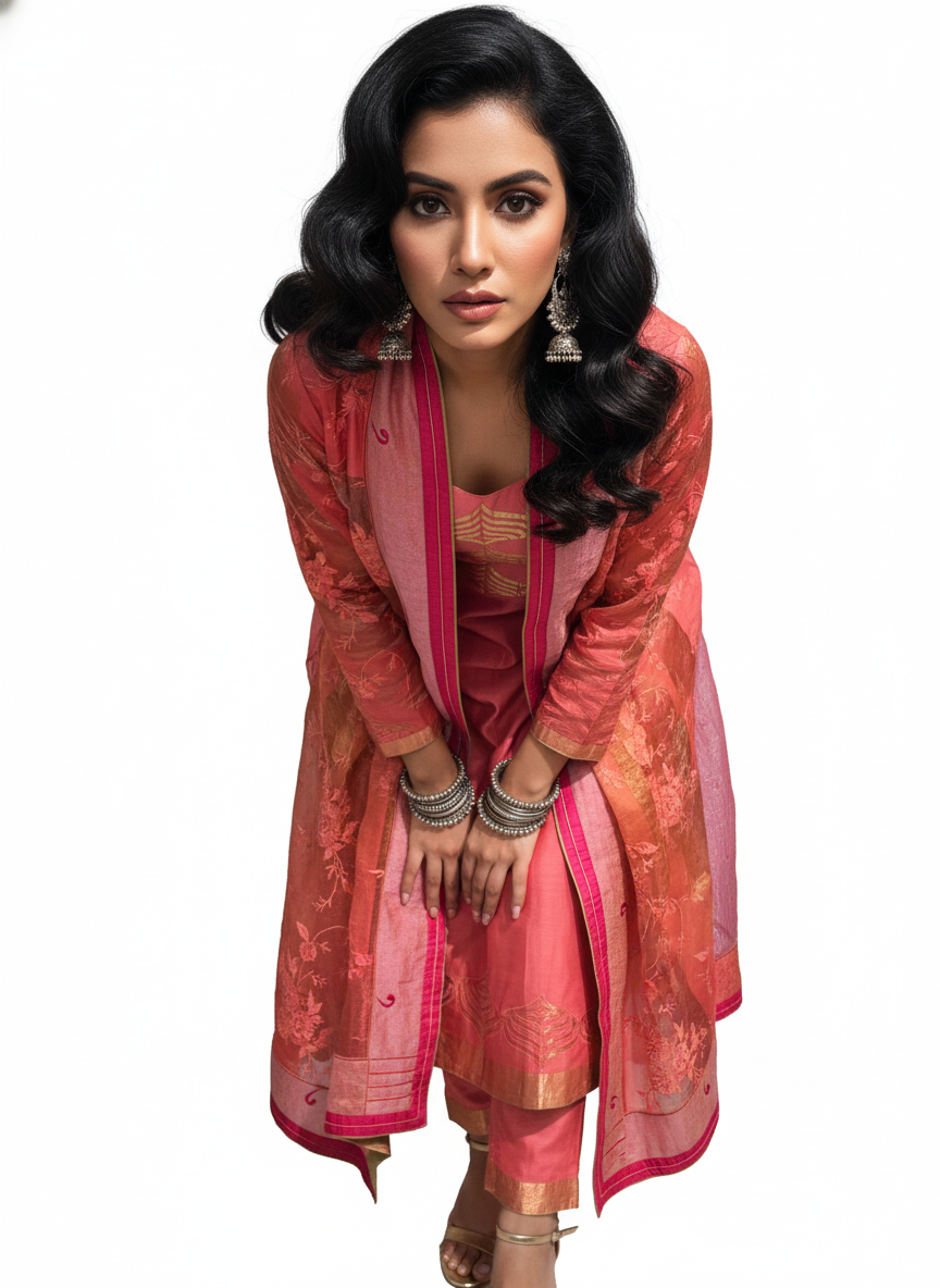 Semi Stitched Formal chanderi Suitset