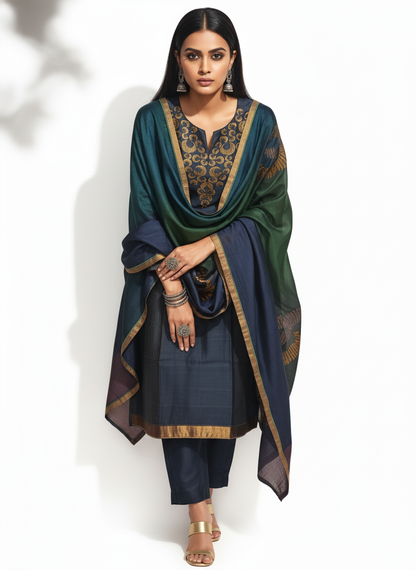 Semi Stitched Formal Chanderi Suitset