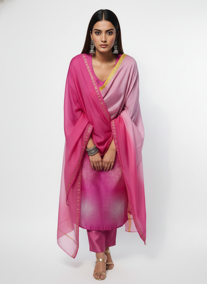 Semi Stitched Cotton Casual Suitset