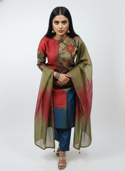 Semi Stitched Formal Chanderi Suitset