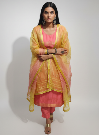 Semi Stitched Formal Chanderi Suitset
