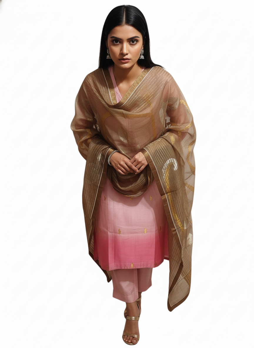 Semi Stitched Formal Chanderi Suitset