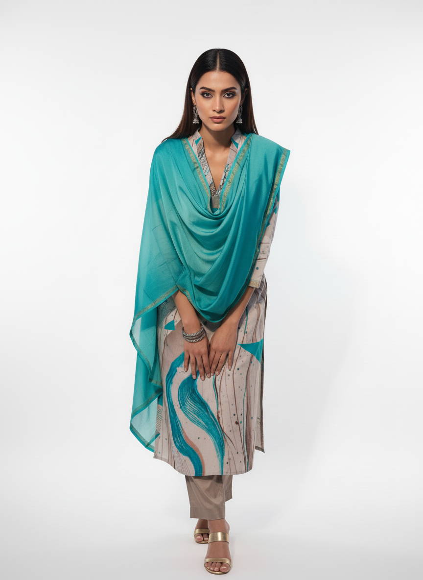 Semi Stitched Cotton casual Suitset