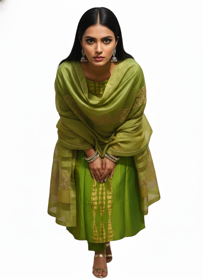 Semi Stitched Formal Chanderi Suitset