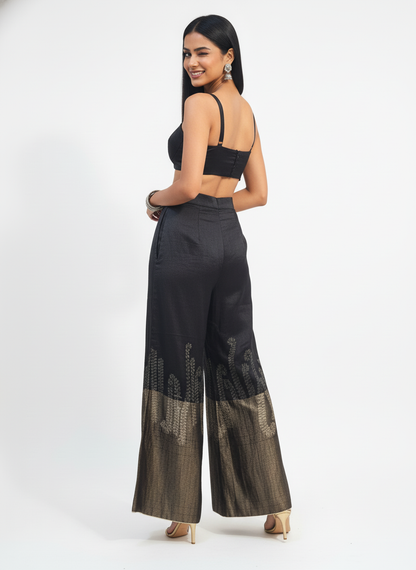 Formal Chanderi Zari embroidered Palazzo pant